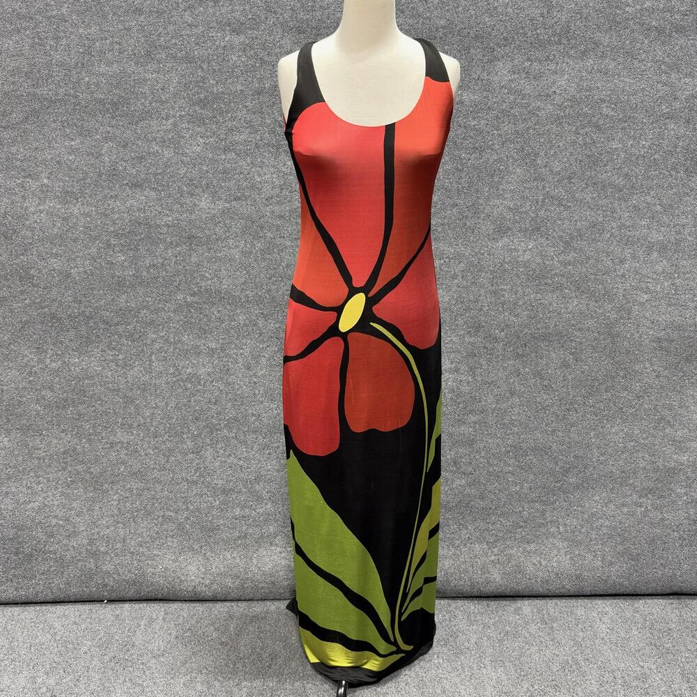 CALA De La CRUZ Dress Womens L Multicolor Floral Tank Scoop Neck Maxi Backless